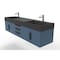 Castello Usa Amazon 72" Wall Mounted Blue Vanity With Black Top And Black Handles CB-MC-72BLU-BL-2056-BL - alternate 2